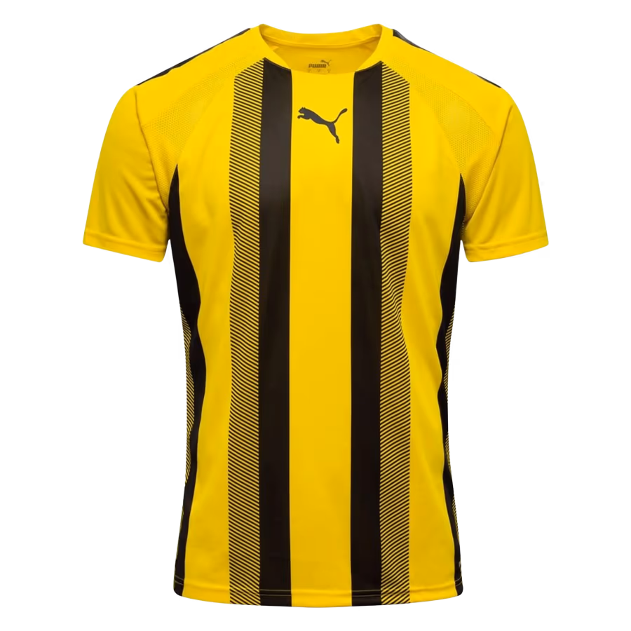 Yellow and black striped Puma football shirt
